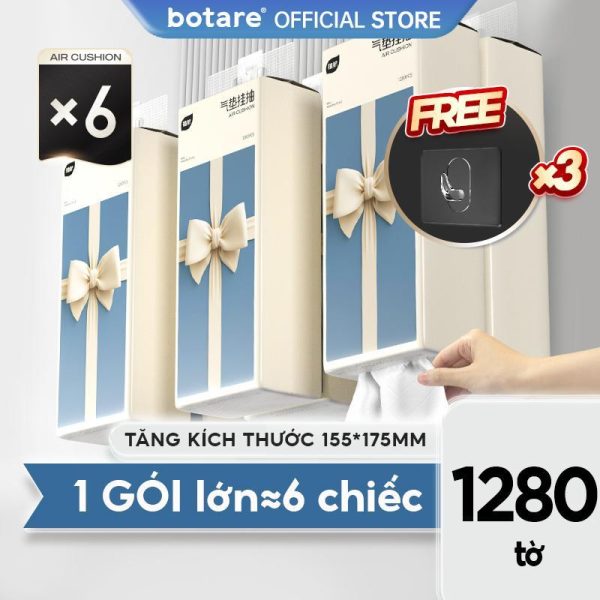 【6 gói】Botare Hộp 1280 Khăn Giấy 4 Lớp 155 * 175mm